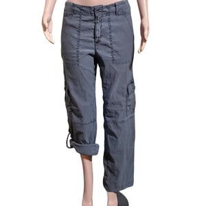 Pulp women's mid-rise cargo gray convertible pants/capris M